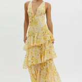 LISA | Rochie Maxi cu Volane Florale