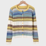 Birgit | Cardigan tricotat cu model retro în dungi