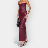 Beatriz | Rochie midi din piele Moodsa