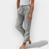 Diana | Pantaloni lungi din in pentru vară