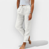Diana | Pantaloni lungi din in pentru vară