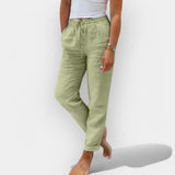 Diana | Pantaloni lungi din in pentru vară