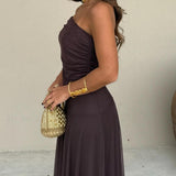 Juliana | Rochie maxi din chiffon cu umerii goi