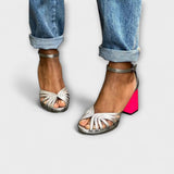 Vera | Sandale cu toc fucsia