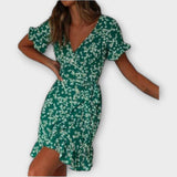 Dalila | Rochie boho scurtă verde