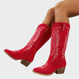 Neža | Botine cowboy decorate cu mărgele și broderii elegante