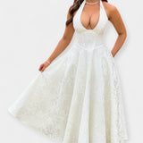 Joana | Rochie midi cu spate deschis și corset