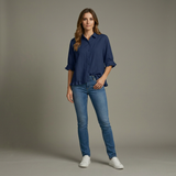 Frieda | Cămașă din bumbac cu model șikk