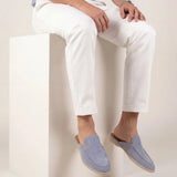 Mule Yacht din Suede Albastru Baby