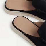 Mule de Yacht din Suede Negru