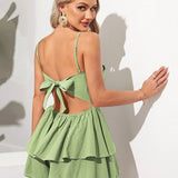 Alice | Rochie mini fără umăr cu fustă în straturi și fundiță
