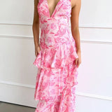 LISA | Rochie Maxi cu Volane Florale