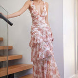 LISA | Rochie Maxi cu Volane Florale