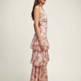 LISA | Rochie Maxi cu Volane Florale
