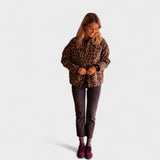 Roșu | Sacou modern cu imprimeu leopard