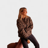Roșu | Sacou modern cu imprimeu leopard