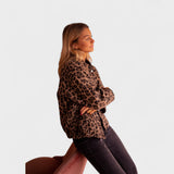 Roșu | Sacou modern cu imprimeu leopard