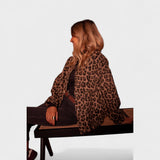 Roșu | Sacou modern cu imprimeu leopard