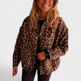 Roșu | Sacou modern cu imprimeu leopard