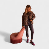 Roșu | Sacou modern cu imprimeu leopard