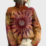 Valve | Pulover tricotat cu guler înalt, cu model solar și tribal