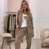 Blazer și pantaloni cu dungi la modă, set de 2 piese